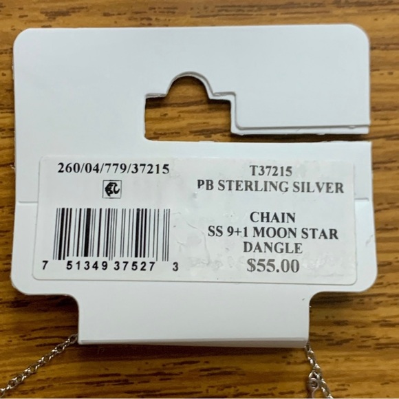 Giani Bernini Sterling Silver Chain Moon Star Dangle Anklet - Picture 4 of 7